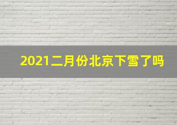 2021二月份北京下雪了吗