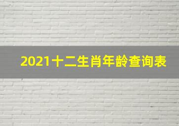 2021十二生肖年龄查询表