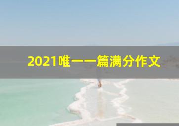 2021唯一一篇满分作文