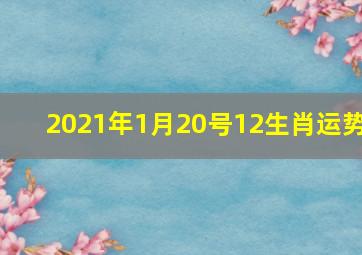 2021年1月20号12生肖运势