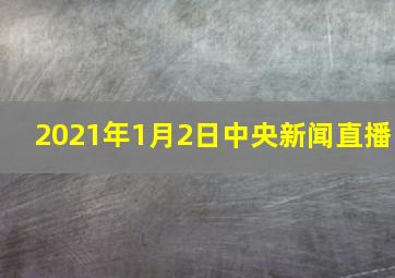 2021年1月2日中央新闻直播