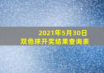 2021年5月30日双色球开奖结果查询表