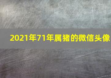 2021年71年属猪的微信头像