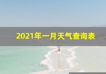 2021年一月天气查询表