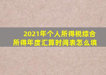 2021年个人所得税综合所得年度汇算时间表怎么填