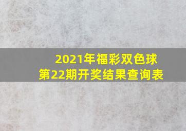 2021年福彩双色球第22期开奖结果查询表