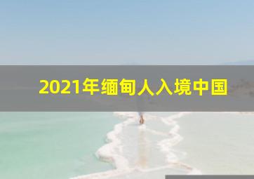 2021年缅甸人入境中国