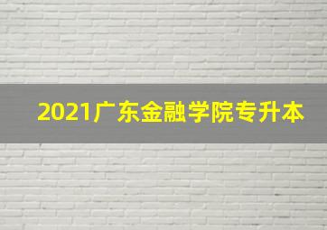 2021广东金融学院专升本