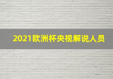 2021欧洲杯央视解说人员