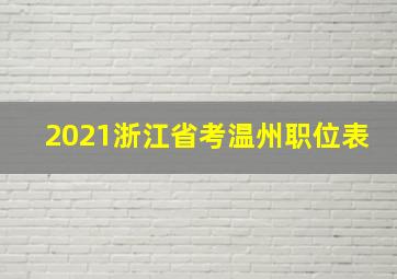 2021浙江省考温州职位表