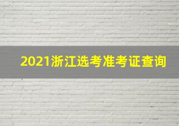 2021浙江选考准考证查询