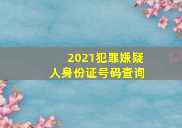 2021犯罪嫌疑人身份证号码查询