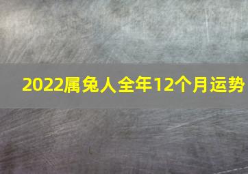 2022属兔人全年12个月运势