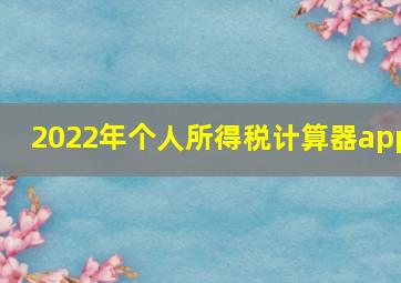 2022年个人所得税计算器app