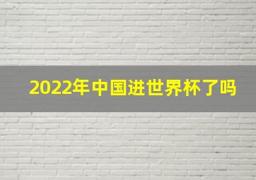 2022年中国进世界杯了吗