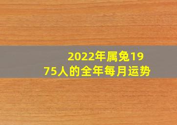 2022年属兔1975人的全年每月运势