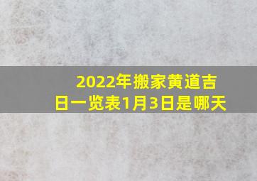 2022年搬家黄道吉日一览表1月3日是哪天