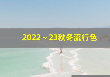 2022～23秋冬流行色