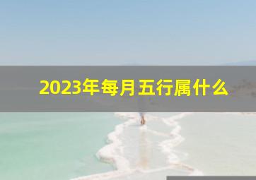 2023年每月五行属什么