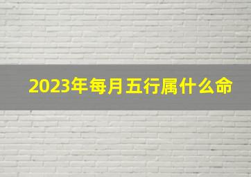 2023年每月五行属什么命