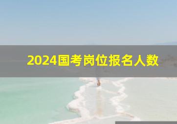 2024国考岗位报名人数