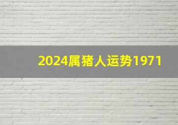 2024属猪人运势1971