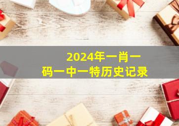 2024年一肖一码一中一特历史记录