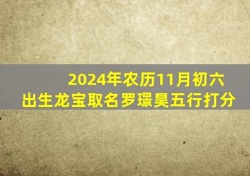 2024年农历11月初六出生龙宝取名罗璟昊五行打分