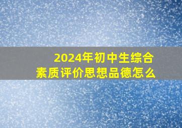 2024年初中生综合素质评价思想品德怎么