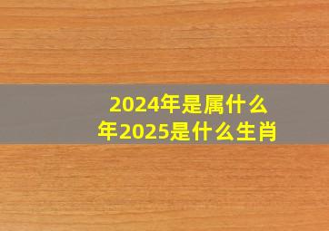 2024年是属什么年2025是什么生肖