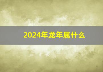 2024年龙年属什么