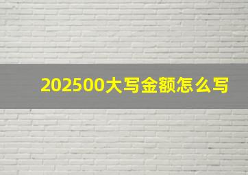 202500大写金额怎么写