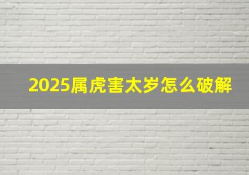 2025属虎害太岁怎么破解