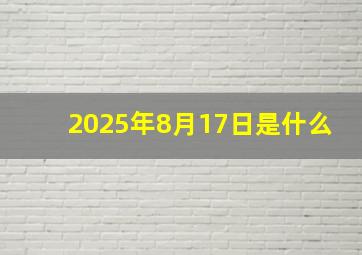 2025年8月17日是什么