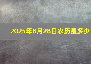 2025年8月28日农历是多少