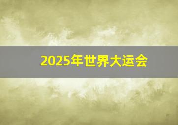 2025年世界大运会