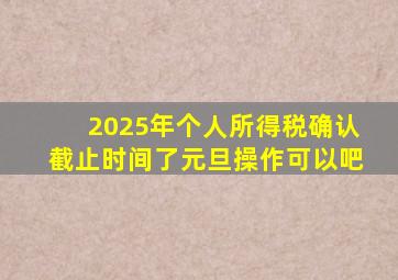 2025年个人所得税确认截止时间了元旦操作可以吧