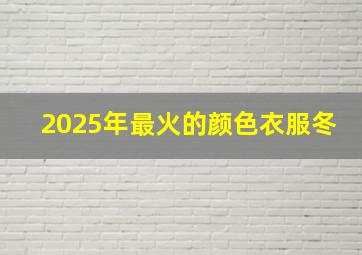 2025年最火的颜色衣服冬