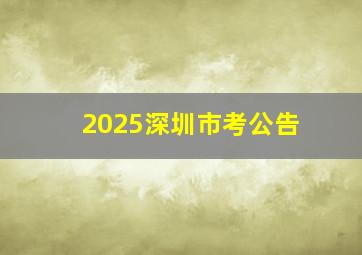 2025深圳市考公告