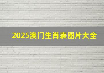 2025澳门生肖表图片大全