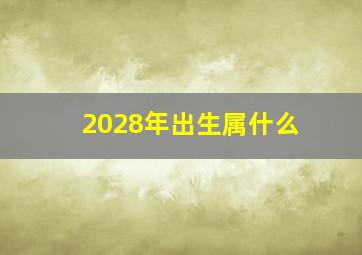 2028年出生属什么