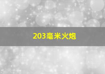 203毫米火炮