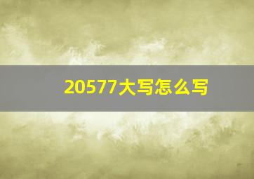 20577大写怎么写