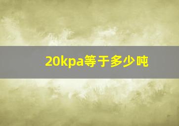 20kpa等于多少吨