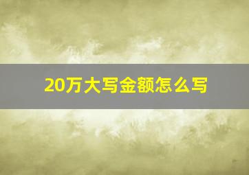 20万大写金额怎么写