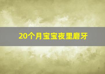 20个月宝宝夜里磨牙