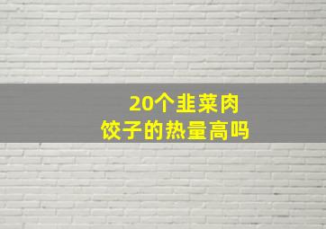 20个韭菜肉饺子的热量高吗