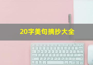 20字美句摘抄大全