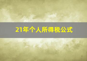 21年个人所得税公式