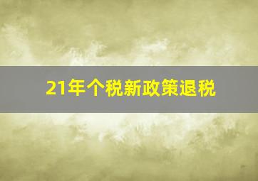 21年个税新政策退税